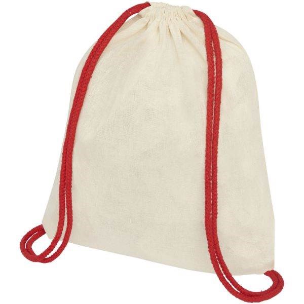 Obrázky: Přírodní batoh s červenými šňůrkami, bavlna 100g