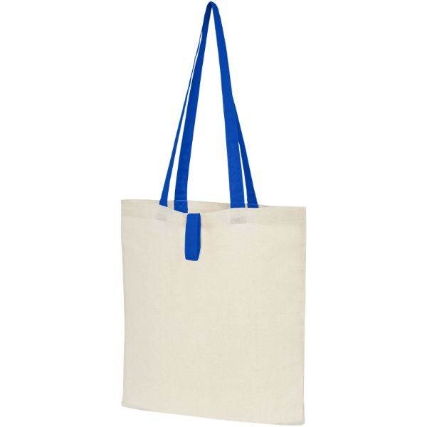 Obrázky: Přírodní nákupní taška, modré držadla, BA 100g, Obrázek 1