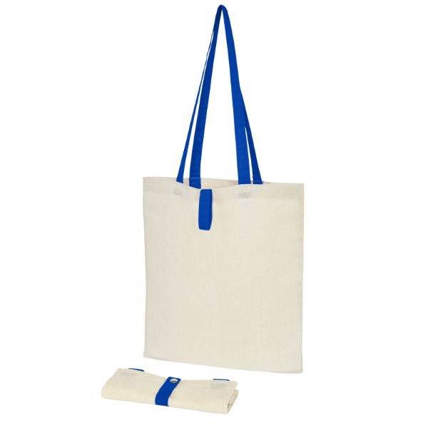 Obrázky: Přírodní nákupní taška, modré držadla, BA 100g, Obrázek 4