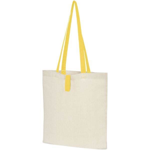 Obrázky: Přírodní nákupní taška, žluté držadla, BA 100g, Obrázek 1