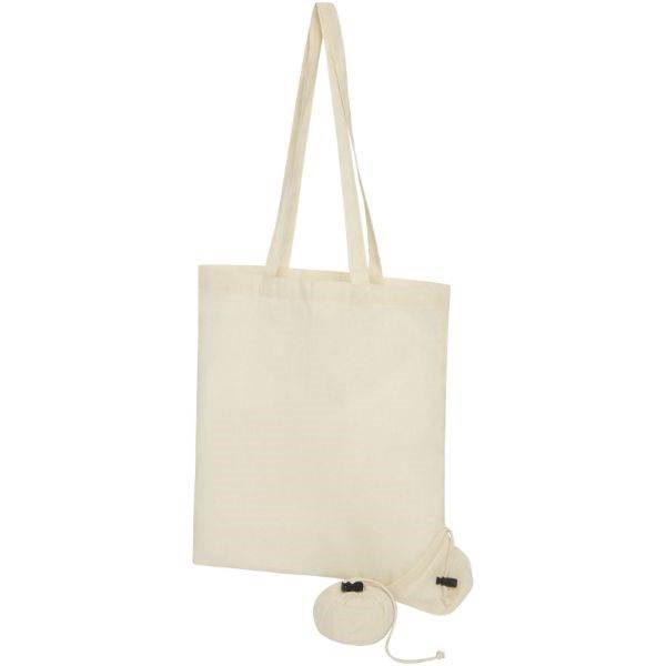 Obrázky: Skládací nákupní taška z bavlny 100 g, přírodní