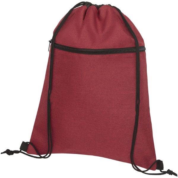 Obrázky: Vínovo/černý melanž batoh s kapsou na zip, Obrázek 1
