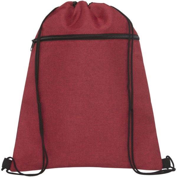 Obrázky: Vínovo/černý melanž batoh s kapsou na zip, Obrázek 3