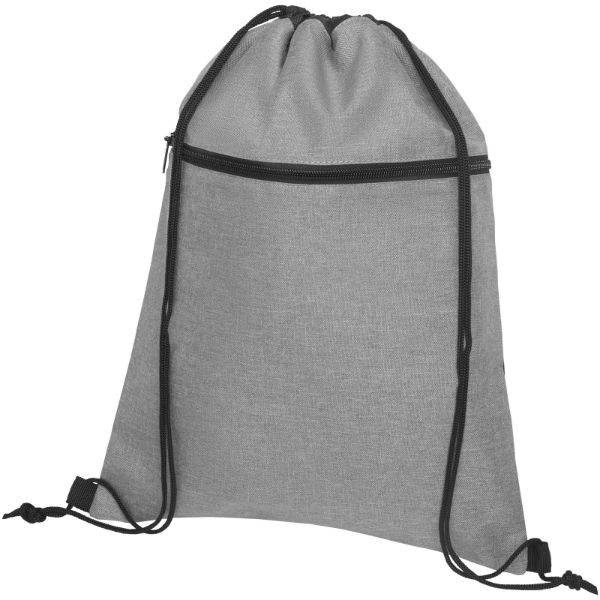 Obrázky: Šedo/černý melanž batoh s kapsou na zip, Obrázek 1