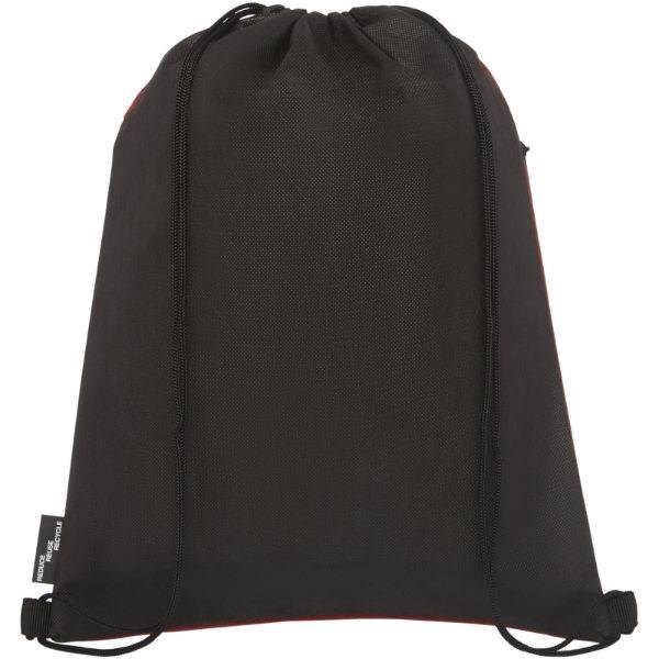 Obrázky: Vínovo/černý melanž batoh, kapsa na zip, z RPET, Obrázek 2