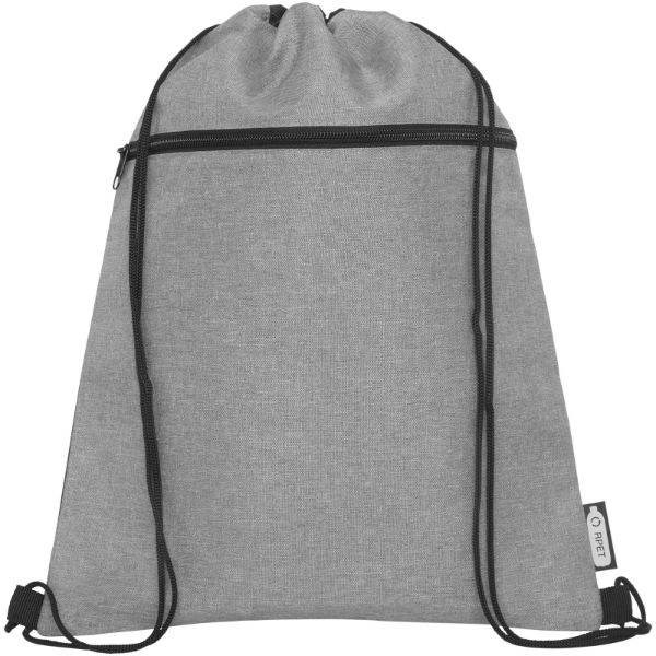 Obrázky: Šedo/černý melanž batoh, kapsa na zip, z RPET, Obrázek 5