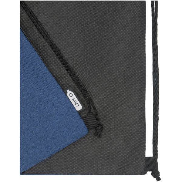 Obrázky: Tm. modrý/černý melanž batoh, kapsa na zip, z RPET, Obrázek 3