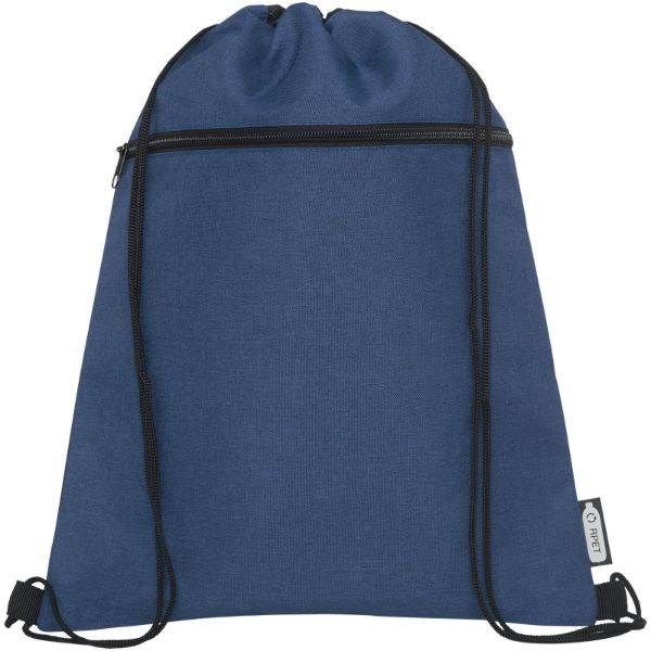 Obrázky: Tm. modrý/černý melanž batoh, kapsa na zip, z RPET, Obrázek 5