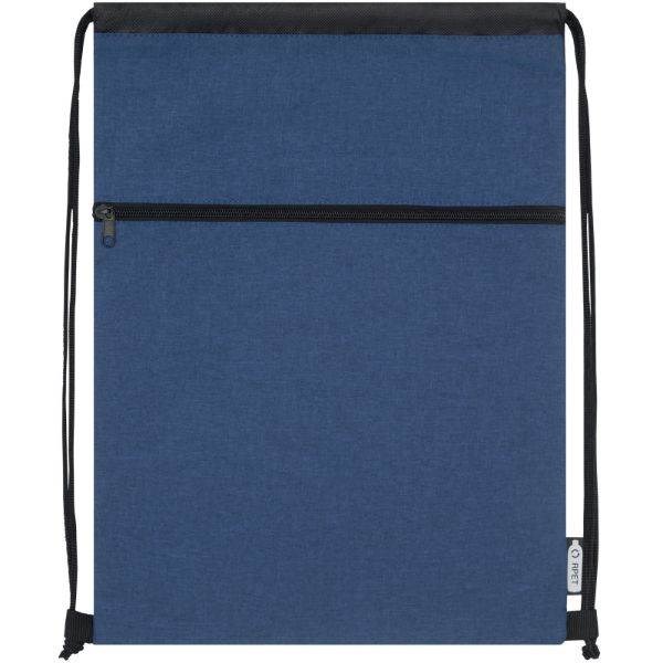 Obrázky: Tm. modrý/černý melanž batoh, kapsa na zip, z RPET, Obrázek 6