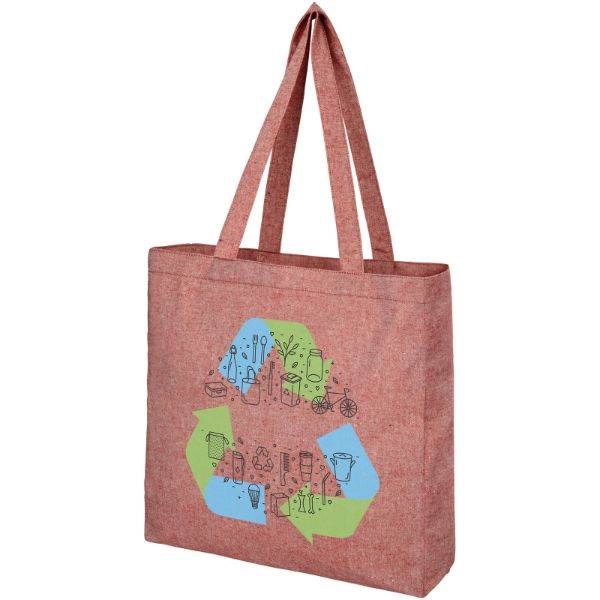 Obrázky: Nákupní taška z recykl. BA a PES, 210g, červená, Obrázek 3