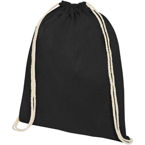 Obrázky: Černý batoh z bavlny 140 g/m²
