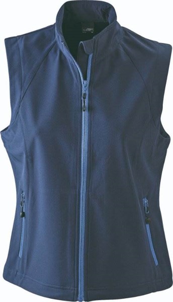 Obrázky: Námoř.modrá softshellová vesta J&N 270, dámská L