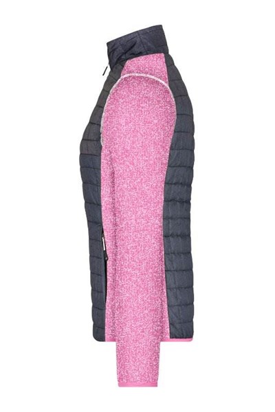Obrázky: Dám. melír.bunda s plet.rukávy, růžová/antracit XL, Obrázek 3