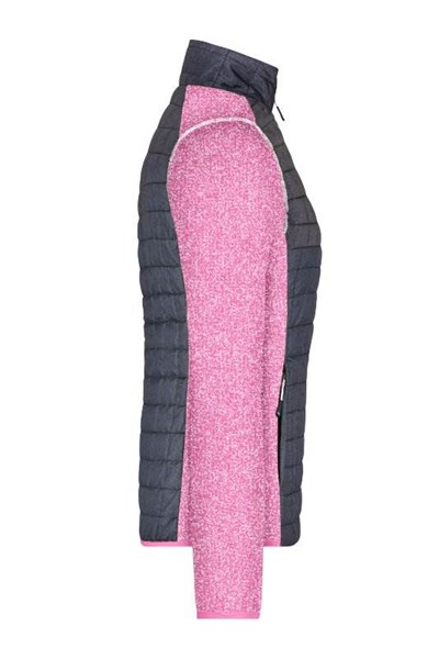 Obrázky: Dám. melír.bunda s plet.rukávy, růžová/antracit XL, Obrázek 4