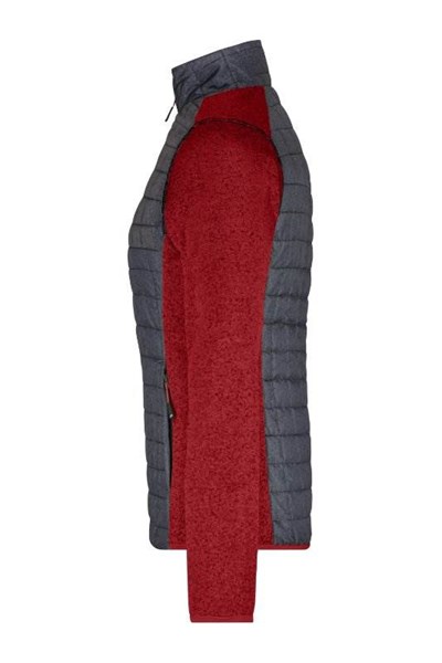 Obrázky: Dám. melír.bunda s plet.rukávy, červená/antracit XL, Obrázek 3