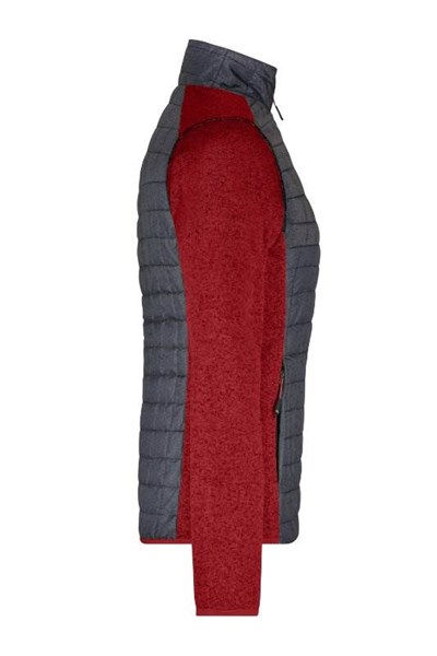 Obrázky: Dám. melír.bunda s plet.rukávy, červená/antracit XL, Obrázek 4