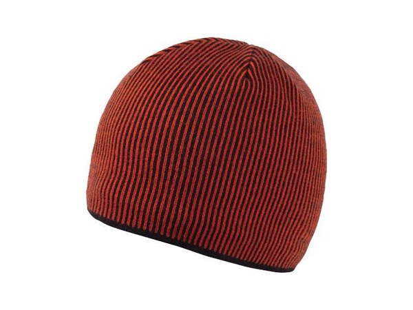 Obrázky: Černá pletená zimní čepice s  oranžovými pruhy, Obrázek 1