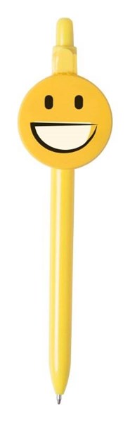 Obrázky: Žluté kuličkové pero se smajlíkem, velký úsměv