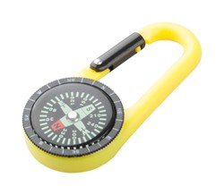 Obrázky: Plastová karabina s kompasem, žlutá