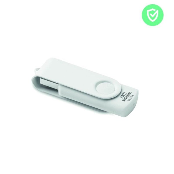 Obrázky: Antibakteriální USB paměť Twister 16 GB, bílý, Obrázek 1