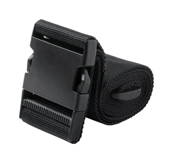 Obrázky: Polyesterový pásek na zavazadla se sponou, černý