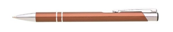 Obrázky: Matné hliníkové kuličkové pero LARA, hnědé