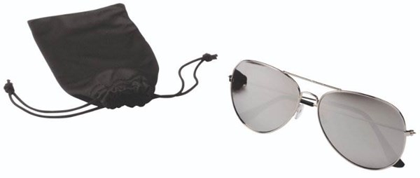 Obrázky: Kovové sluneční brýle s UV400 v PE sáčku, černé