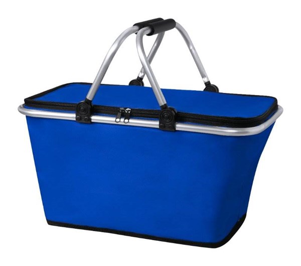 Obrázky: Skládací nákupní či piknikový termo košík, modrý