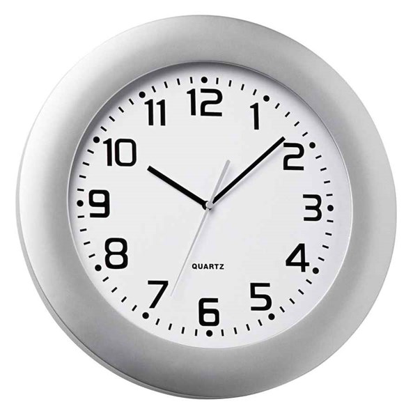 Obrázky: Stříbrné nástěnné hodiny PUNKTO