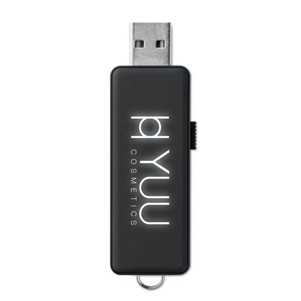 Obrázky: Černý USB flash disk 8 GB s prosvíceným logem, Obrázek 3