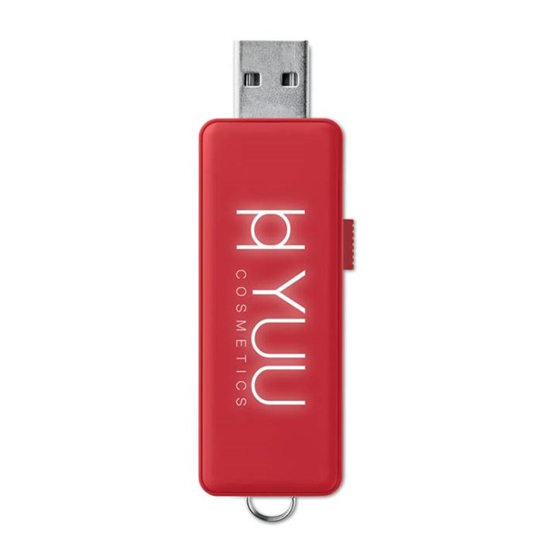 Obrázky: Červený USB flash disk 8 GB s prosvíceným logem, Obrázek 3