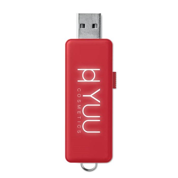 Obrázky: Červený USB flash disk 8 GB s prosvíceným logem, Obrázek 4