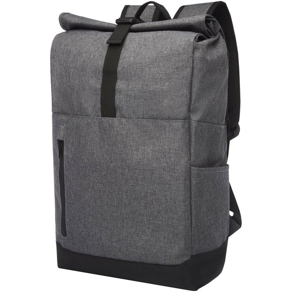 Obrázky: Polyesterový rolovací batoh na notebook, šedý, Obrázek 5
