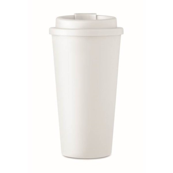 Obrázky: Bílý pohárek/ termohrnek 475ml s dvojitou stěnou, Obrázek 4