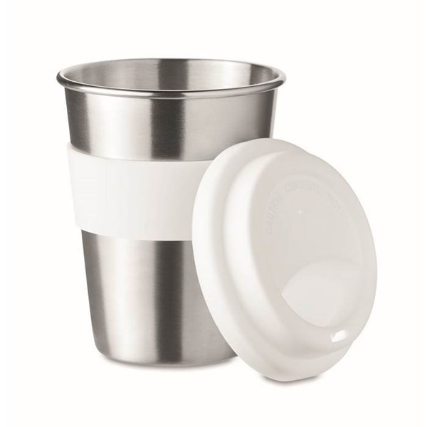 Obrázky: Nerezový pohárek 350ml, bílý, Obrázek 4