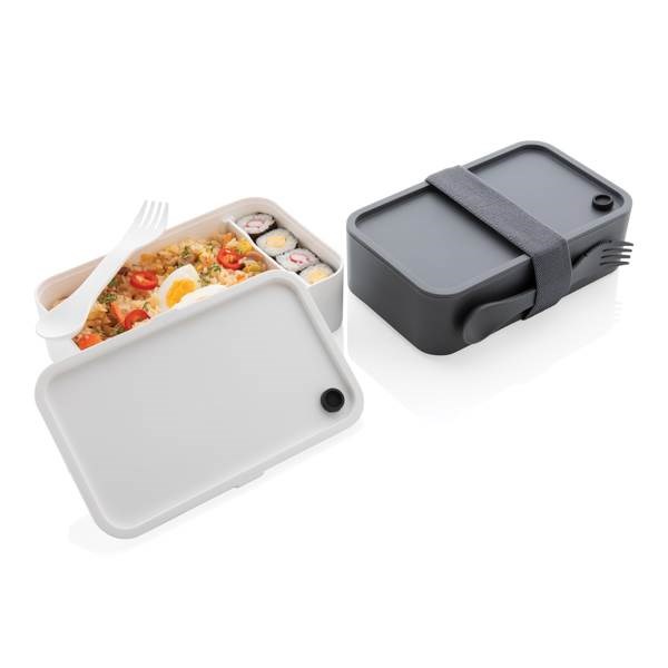 Obrázky: Šedá plastová krabička na jídlo s vidličkou 1,2 L, Obrázek 9