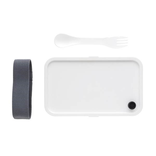 Obrázky: Bílá plastová krabička na jídlo s vidličkou 1,2 L, Obrázek 6