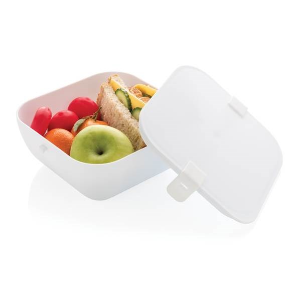 Obrázky: Bílá hranatá plastová krabička na jídlo 2,4 L, Obrázek 3