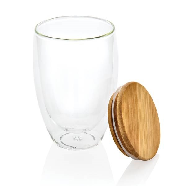 Obrázky: Sklenice z dvojitého skla s bambus. Víčkem 350ml, Obrázek 3