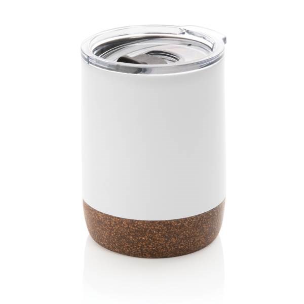 Obrázky: Stříbrný nerez termohrnek s korkovým detailem, 180 ml, Obrázek 1