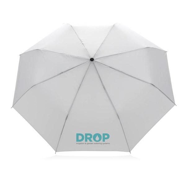 Obrázky: Bílý manuální deštník ze 190T rPET AWARE™, Obrázek 5