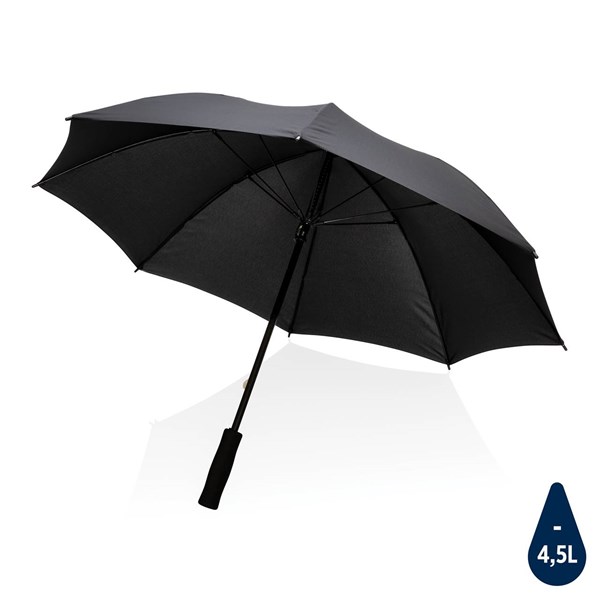 Obrázky: Černý větru odolný manuální deštník rPET