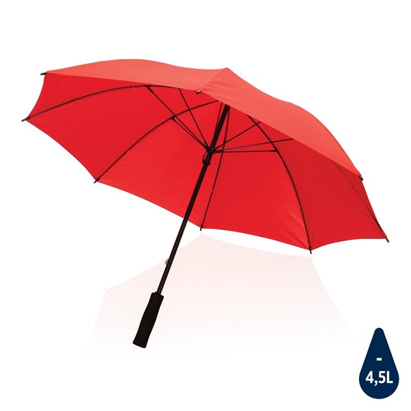Obrázky: Červený větru odolný manuální deštník rPET, Obrázek 1