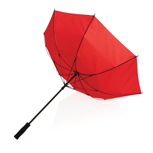 Obrázky: Červený větru odolný manuální deštník rPET, Obrázek 3