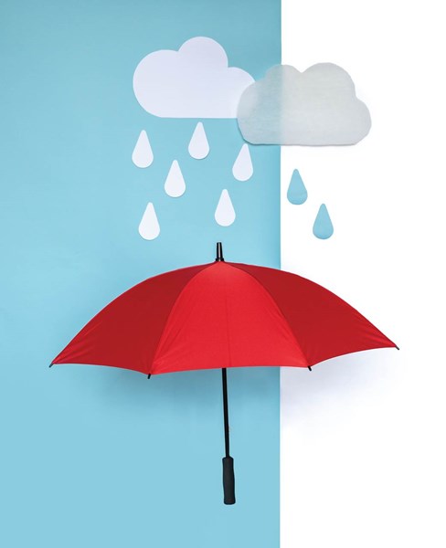 Obrázky: Červený větru odolný manuální deštník rPET, Obrázek 7