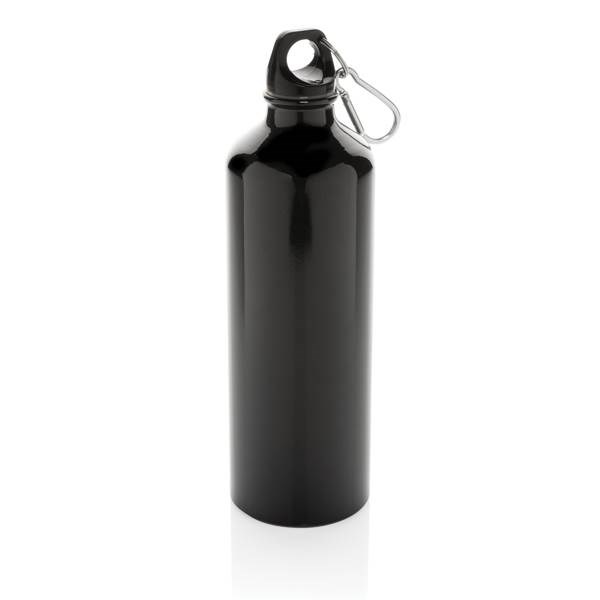 Obrázky: Hliníková sportovní láhev s karabinou XL - černá, Obrázek 1
