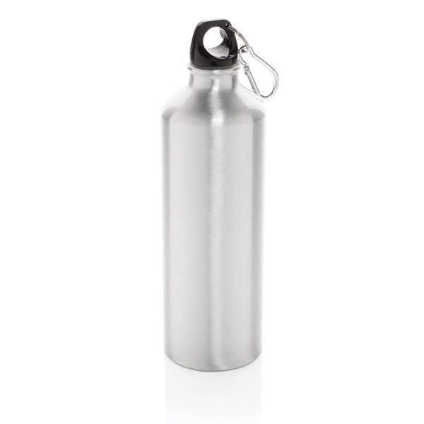 Obrázky: Hliníková sportovní láhev s karabinou XL - stříbrná