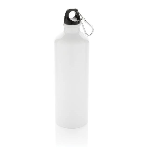 Obrázky: Hliníková sportovní lahev s karabinou XL - bílá