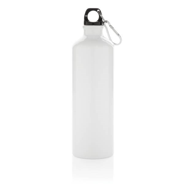 Obrázky: Hliníková sportovní láhev s karabinou XL - bílá, Obrázek 2