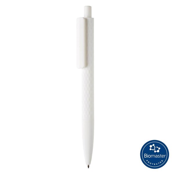 Obrázky: Bílé plastové pero X3 s antibakteriální ochranou